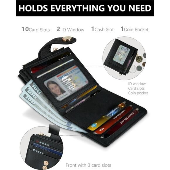 Small Wristlet Wallets for Women Keychain Wristlet Wallet RFID Blocking Key - Picture 4 of 7